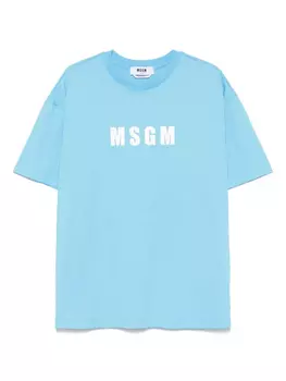 MSGM logo-print Футболка, синий