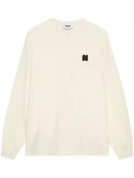 MSGM лонгслив с логотипом, белый