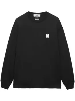MSGM лонгслив с логотипом, черный