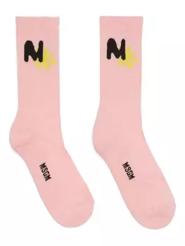 MSGM носки с логотипом, розовый