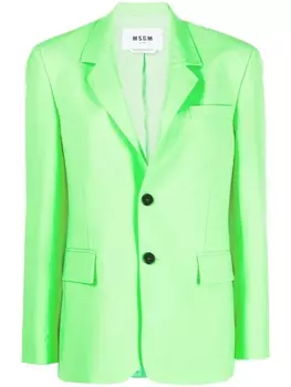 MSGM однобортный блейзер, зеленый