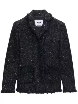 MSGM однобортный пиджак из букле, черный