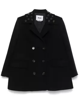 MSGM пальто с люверсами, черный