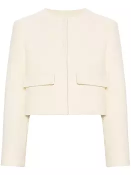 MSGM пиджак из ткани букле, белый