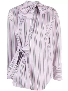 MSGM полосатая рубашка с бантом, розовый