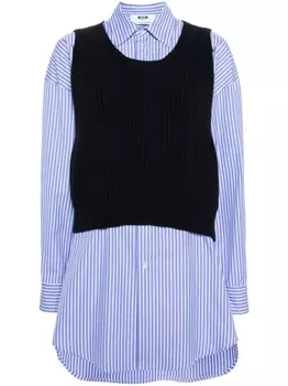 MSGM полосатая рубашка, синий