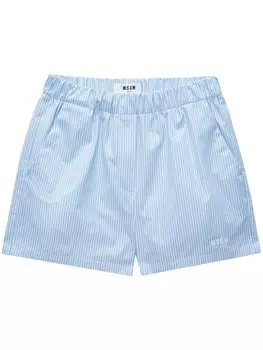 MSGM полосатые спортивные шорты, синий