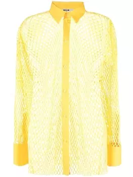 MSGM прозрачная сетчатая рубашка, желтый