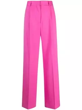 MSGM прямые брюки со складками, розовый