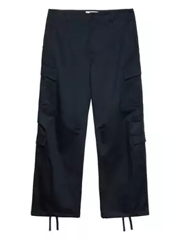 MSGM прямые хлопковые брюки-карго, синий