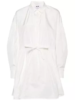 MSGM расклешенное платье мини, белый