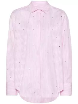 MSGM рубашка со стразами, розовый