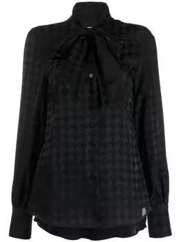 MSGM рубашка в ломаную клетку, черный