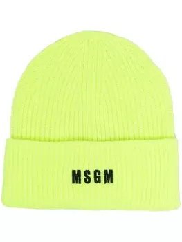 MSGM шапка бини с вышитым логотипом, желтый
