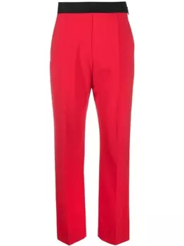 MSGM шерстяные брюки с логотипом, красный