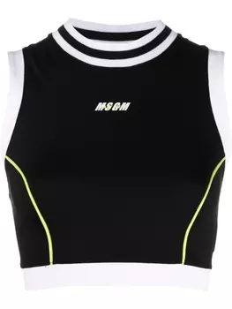 MSGM спортивный бюстгальтер Active с логотипом, черный
