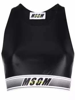 MSGM спортивный топ с логотипом, черный