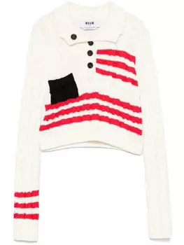 MSGM свитер с косами, белый