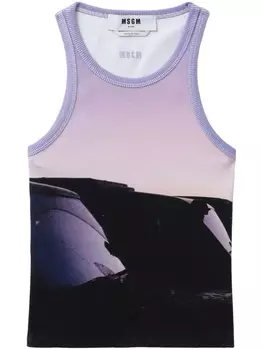 MSGM топ с фотопринтом, черный