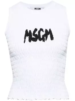MSGM топ с логотипом, белый