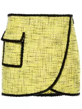 MSGM твидовая юбка мини, желтый