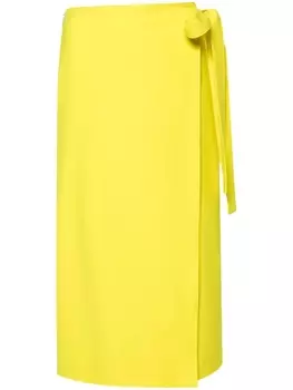 MSGM юбка миди с запахом, желтый