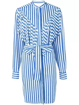 MSGM удлиненная рубашка в полоску, синий