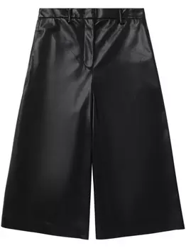 MSGM укороченные брюки из искусственной кожи, черный