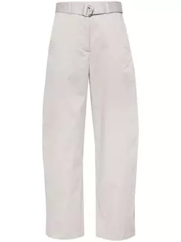 MSGM зауженные брюки с поясом, серый