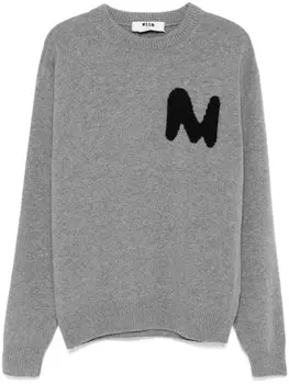 MSGM жаккардовый свитер TheMwave, серый
