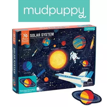 Mudpuppy, пазл Солнечная система с элементами в форме планет, 70 шт.