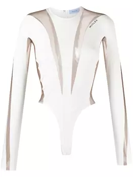 Mugler боди Illusion, белый