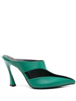 Mugler мюли с вырезами, зеленый