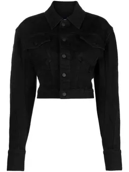 Mugler укороченная джинсовая куртка, черный