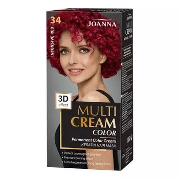 Мульти крем-краска для волос Joanna, цвет 34 intense red