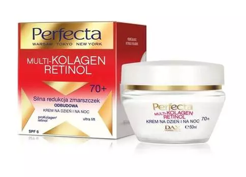 Мультиколлагеновый ретинол, дневной и ночной крем для лица 70+, 50 мл Perfecta