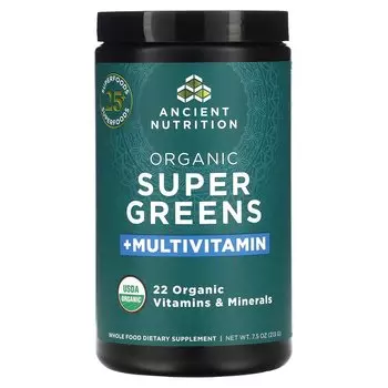 Мультивитамины Ancient Nutrition органическая суперзелень, 213 г