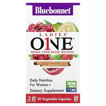Мультивитамины Bluebonnet Nutrition Ladies' ONE на основе цельных продуктов, 30 капсул