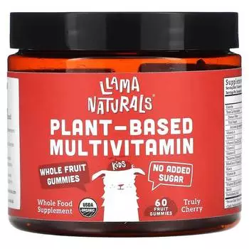Мультивитамины из цельных фруктов Llama Naturals со вкусом вишни, 60 жевательных конфет