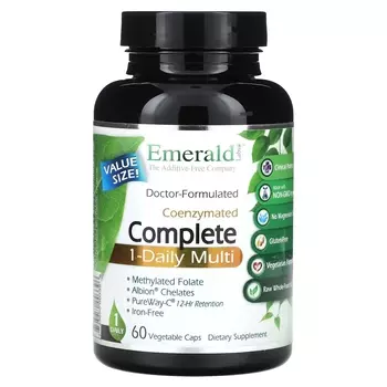 Мультивитамины коэнзимные Emerald Laboratories для приема 1 раз в день, 60 растительных капсул