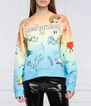 Мультяшный крутой свитер Regular fit Dsquared2, мультиколор