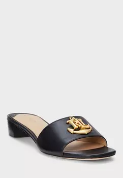 Мюли ANCHOR LOGO NAPPA LEATHER SANDAL Lauren Ralph Lauren, черный