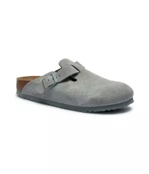 Мюли Birkenstock кожаные однотонные, серый