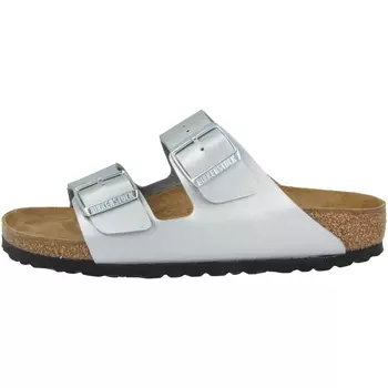 Мюли Birkenstock Sandale Arizona Birko Flor normal, серебряный