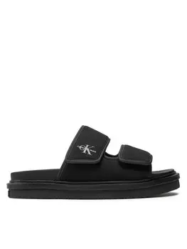 Мюли Calvin Klein Jeans Double Bar Sandal Mtl YM0YM01020, черный
