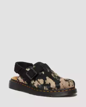 Мюли Dr. Martens Jorge II с контрастными волосами и пяткой на спине, черный+бежевый