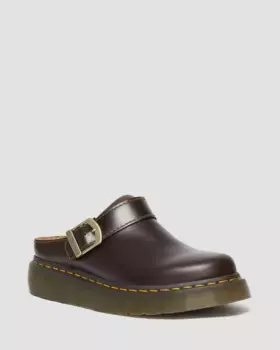 Мюли Dr. Martens Laketen из атласной кожи на платформе с ремешком на пятке, цвет Charro — Atlas