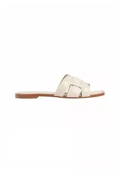 Мюли FLAT STRAPPY Stradivarius, белый