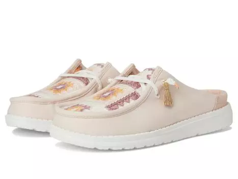 Мюли Hey Dude Wendy Slip Cottage Crochet, цвет Pale Pink/Multi