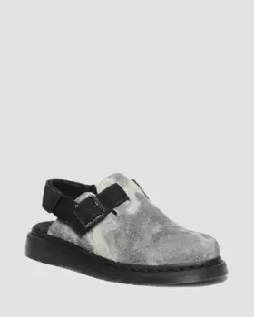 Мюли из замши с ворсистой пяткой Dr. Martens Jorge II, серый+черный